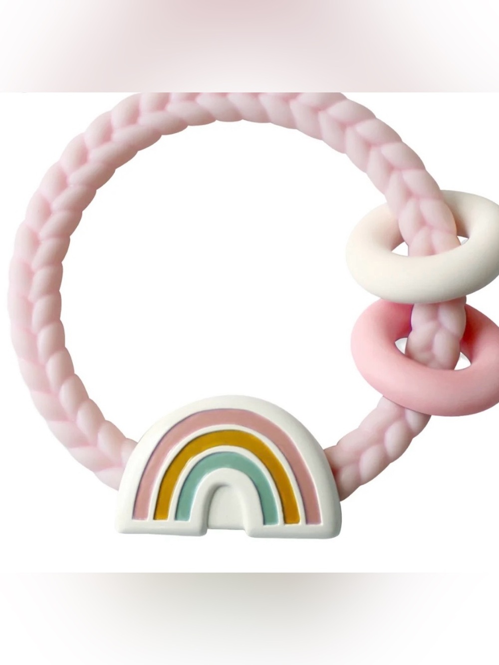 Itzy Ritzy Pink Rainbow Silicone Ritzy Rattle Teether